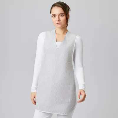 Produktbild von Überwurfschürze grau gestreift, Gr. II (44-52) : Größe II : grau gestreift : 65% Polyester 35% Baumwolle