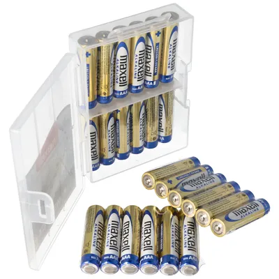 Productafbeelding van 24 alkaline AAA-batterijen (LR03) in een voordelige verpakking. Microbatterijen. Batterijen LR03 in een voordelige verpakking. 1,5V batterijen