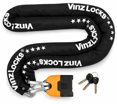 Produktbild von VINZ Makalu Kettenschloss ø11mm | ART 4 Zertifikat | Motorrad Schloss Moped Schloss Roller & E-scooter | Motorradschloss Kette & Panzerschloss | 120-300 cm (180 cm)