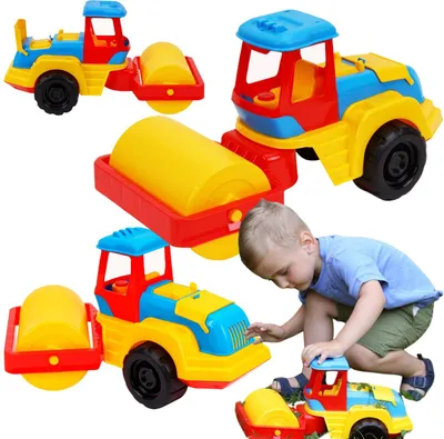 Produktbild von Traktor Mit Walze Baufahrzeug Grosse Räder Bewegliche Elemente Bau 8010