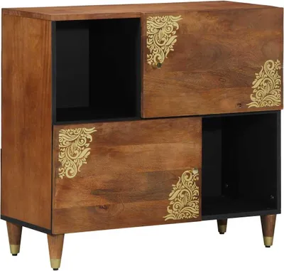 Produktbild von Sideboard mit Regal Braun 80 x 33 x 75 cm Massivholz Mango