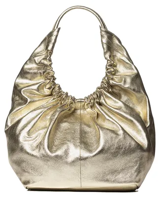 Image de Sac bandoulière pour femmes, en cuir véritable, design doré, élégant, fabriqué en Italie, dimensions : 39 x 24 cm