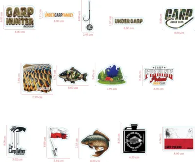 Immagine prodotto di Set di 14 adesivi Under Carp