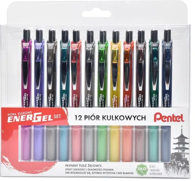 Zdjęcie produktu dla Zestaw piór EnerGel BL77 12 kolorów w etui