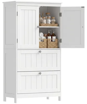 Productafbeelding van HOMCOM badkamermeubel met 2 lades, verstelbaar legplank, wit