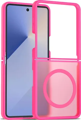 Immagine prodotto di Custodia magnetica per Samsung Galaxy Z Flip 7, compatibile con MagSafe, retro traslucido opaco, resistente agli urti Rosa