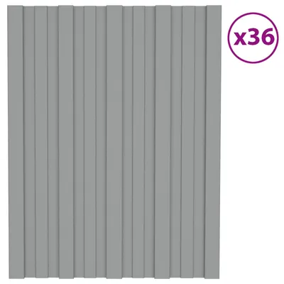 Produktbild von vidaXL Dachpaneel 36 Stk. Grau 60 x 45 cm Verzinkter Stahl