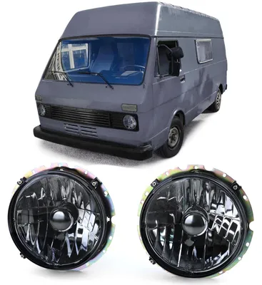 Produktbild von Scheinwerfer links/rechts schwarz für VW LT 28 35 40 45 1975-1985 Klarglas