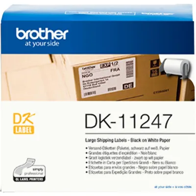 Produktbild von Brother DK-11247 - Schwarz auf Weiß - 103 x 164 mm 180 Etikett(en) (1 Rolle(n) x 180) Etiketten - für Brother QL-1050, QL-1060N, QL-1100