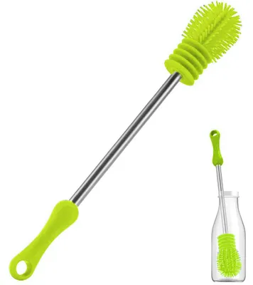 Produktbild von Silikon-Flaschenreinigungsbürste 1 Stück, Langem Griff 27,5 Cm, Für Babyflaschen Sportflaschen Und Schmale Gefäße
