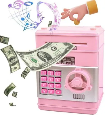 Image de Tirelire électronique musicale, rose pâle, pour enfants