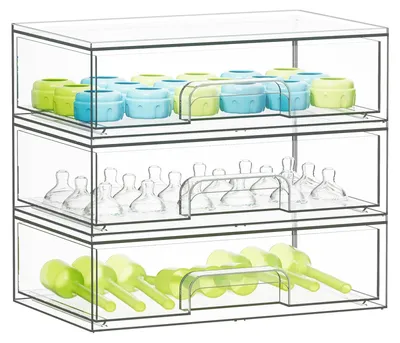 Imagen del producto de Organizador de biberones de plástico, con capacidad para 3 biberones