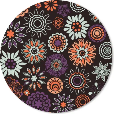 Produktbild von MuchoWow® Mauspad Mousepad Retro - Blumen - Regenbogen - Muster 50x50 cm - Mousepads - Maus Mat - Pad - Mausunterlage - Vinyl