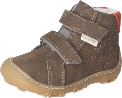 Produktbild von RICOSTA Boots DONNY von PEPINO für erste Schritte Winterschuhe echt Leder Klettverschluss Lammwollfutter Barfuß-Schuh Jungen army Grün Stern Größe 26