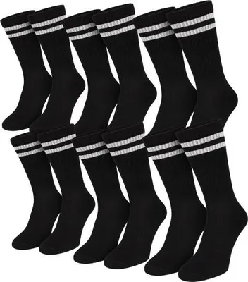 Produktbild von 6er Pack Bambus Crew Socken für Damen & Herren - Sportsocken aus Bambus-Viskose Schwarz-42/47