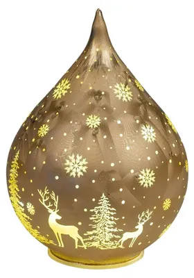 Produktbild von LED Deko-Tropfen 21 cm Frosty-Gold mit Timer 6h/18h Weihnachtsdekoration