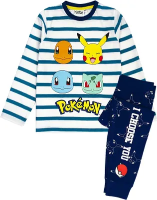Produktbild von Pokemon - Schlafanzug für Jungen NS6703 (128) (Weiß/Blau/Gelb)