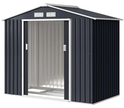 Produktbild von Outsunny Gerätehaus mit Bodenrahmen Geräteschuppen Gartenhaus Schuppen Stahl