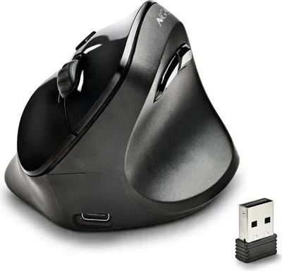 Produktbild von NGS EVO MOKSHA, rechts, Vertikale Ausführung, Optisch, RF Wireless, 2400 DPI, Schwarz