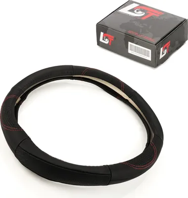 Produktbild von Lenkradbezug Ø 38x9 cm 15x3,5 Zoll schwarz rot für VW für SEAT für SKODA