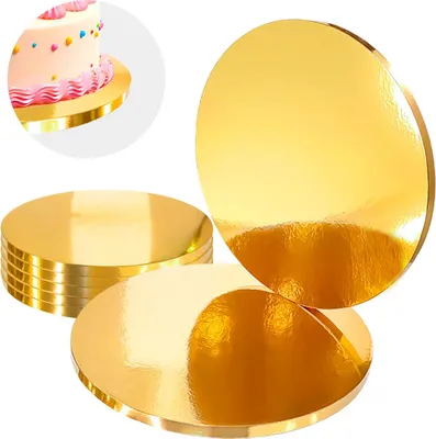 Obrázek produktu pro Základní deska na dort zlatá 34 cm 1,2 cm Sada 5 kulatých dortových bubnů Luxe Brand4Cake