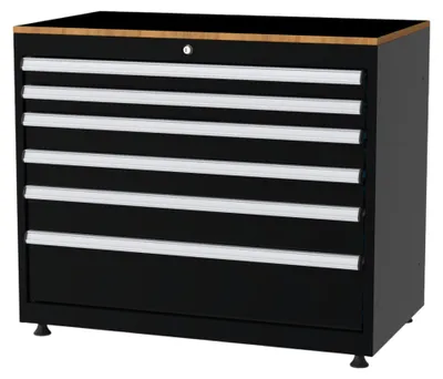 Produktbild von Povag Werkzeugschrank mit 6 Schubladen, Siebdruckplatte, 80 kg pro Schublade