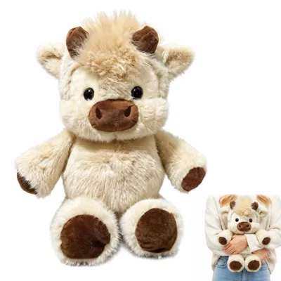 Image de Peluche vache, 45 cm, douce, idéale pour les chambres d'enfants