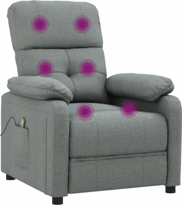Image de vidaXL Fauteuil de massage gris foncé Tissu