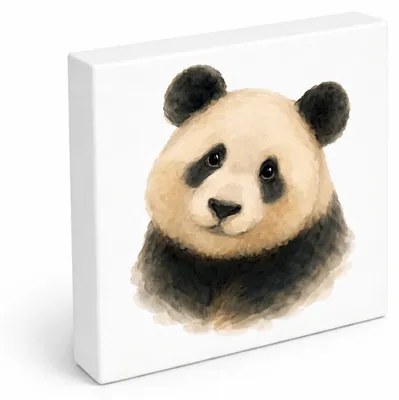 Produktbild von Pandaglück Panda Portrail Holzbild in 15x15 cm zum Stellen oder Aufhängen