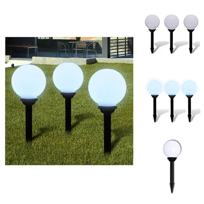 Image de vidaXL Lampes de chemin 3 pcs. LED 20 cm avec piquet de terre - Éclairage extérieur