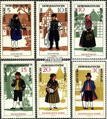 Produktbild von Briefmarken DDR 1966 Mi 1214-1219 (kompl.Ausgabe) postfrisch Volkstrachten (II)