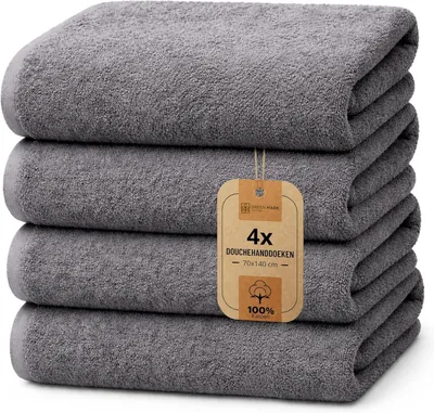 Obrázok produktu pre Podlahová rohož - Súprava 4 kusov - 70 x 140 cm - 100% bavlna - Možno prať v práčke - Vysoko savá