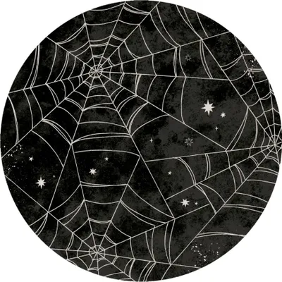 Immagine prodotto di Piatto di carta ragnatela Halloween in bianco e nero 8 pezzi 23 cm -