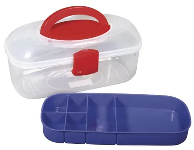 Produktbild von Rayher 39254000 Sortierbox m. Tragegriff u. Einsatz, 27,8x12,1x13,1cm
