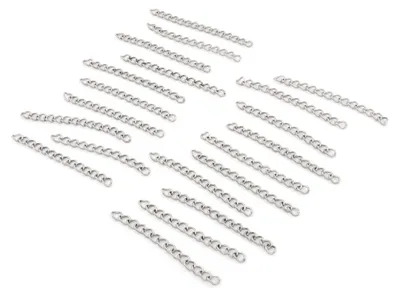 Produktbild von Verlängerungskette 4x3 mm aus 304 Edelstahl, 40 mm, 20 Stück für Halsketten und Armbänder, DIY