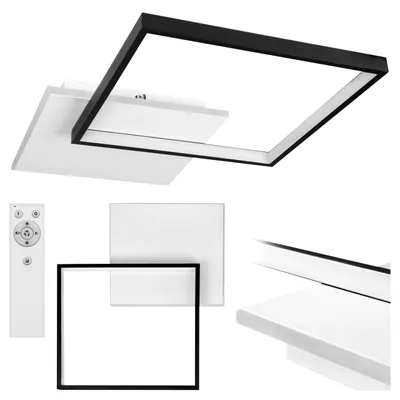 Obrázok produktu pre XUDO LED stropné svietidlo 27 W 1900 lm 45 x 35 cm stmievateľné CCT 3000 K – 6000 K vrátane diaľkového ovládača RF, hranaté, čierne matné