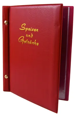 Produktbild von 1x Speisekarte (PVC) "Speisen und Getränke" weinrot 8 Seiten A5