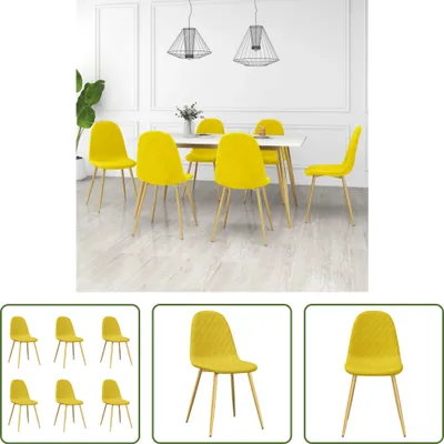 Produktbild von The Living Store Esszimmerstühle 6 Stk. Senfgelb Samt