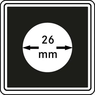 Zdjęcie produktu dla Lindner 2240026, kapsułki na monety, kwadratowe, 26 mm, opakowanie 4 sztuk