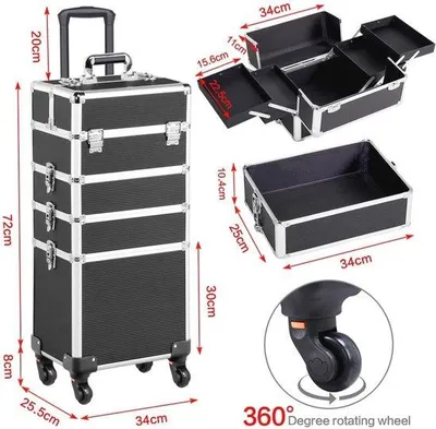 Produktbild von Famanu Kosmetikkoffer 4-in-1 - Multifunktional für Kosmetiker und Friseure