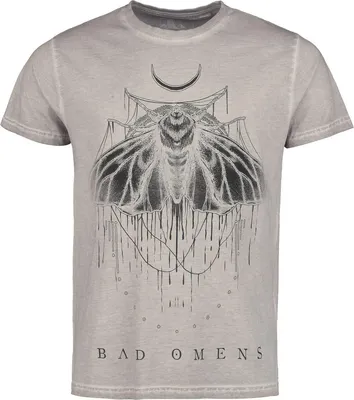 Produktbild von Bad Omens T-Shirt Herren Moth grau Band-Merch, Bands 100% Baumwolle S
