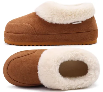 Productafbeelding van Dames Warm Winter Slippers met Pluche Voering en Suède