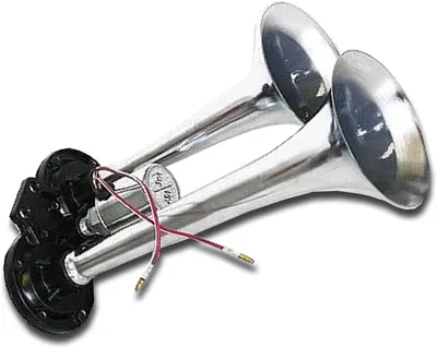 Productafbeelding van CHROME 12 V 24 DUBBELE LUCHTHORN VOOR TRUCK Vrachtwagen CAMPER JACHT BOOT PICKUP TRACTOR