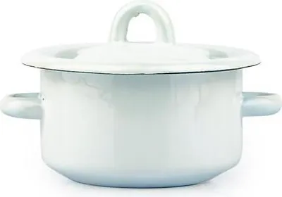 Zdjęcie produktu dla Rondel Emaliowany Z Pokrywką 0,4 L, Biały
