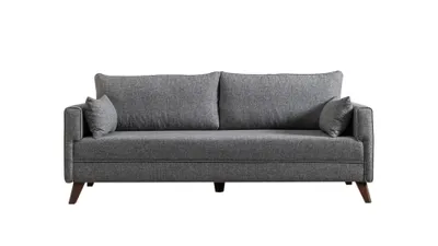 Produktbild von Hanah Home, Bella Sofa Bed - Grey, Schlafsofas, 3-Sitzer-Schlafsofa, Grau, Polyester, 208 x 85 x 81 x cm