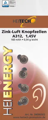 Produktbild von Zink-Luft Knopfzellen 4er-Pack
