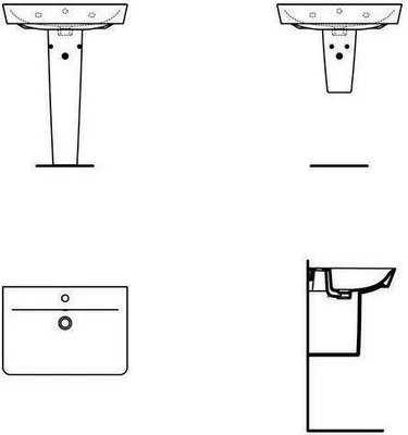 Produktbild von Waschtisch CONNECT AIR CUBE 1 Hahnloch, mit Überlauf weiß weiß