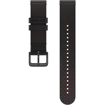 Produktbild von Polar Armband Polar Perforiertes Leder Schwarz-Rot M/L 20 mm Polar-725882061320