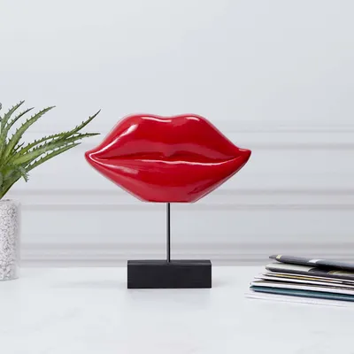 Image de Déco à Poser - HOME DECO FACTORY - Bouche - Rouge