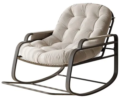 Immagine prodotto di Poltrona a dondolo ADOF-001, con schienale regolabile, beige